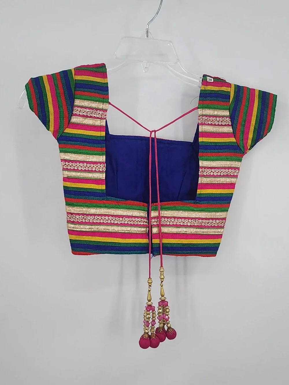 Vibrant Blue & Pink Ethnic Lehenga Choli Set w/ Dupatta Size 7 - 8 Years Old